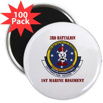 3B1M - M01 - 01 - 3rd Battalion - 1st Marines with Text - 2.25" Magnet (100 pack)